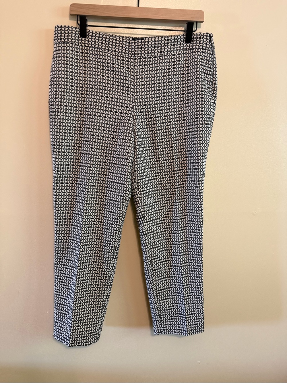 Talbots Black and White Patterned Cropped Pants